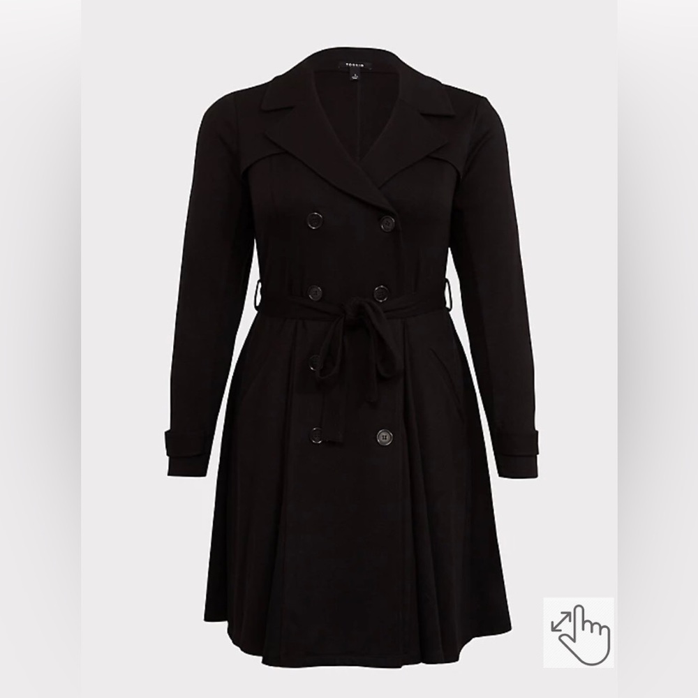 Torrid Brushed Ponte Trench Coat. Size LARGE. (Torrid size 0) - Picture 5 of 7